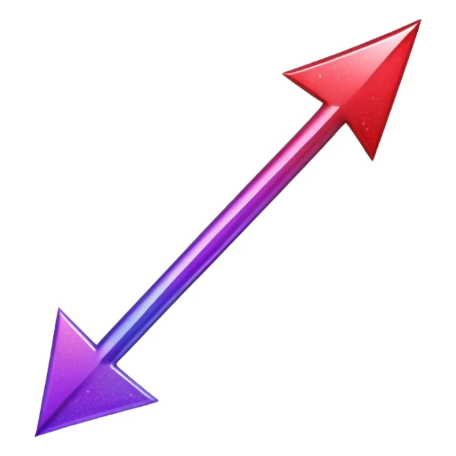 color gradient between red and purple glitter arrow for right sticker