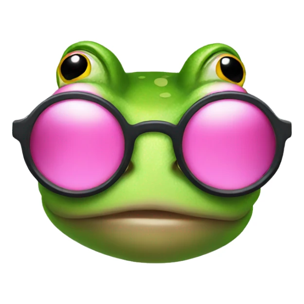 A frog with pink glasses sticker