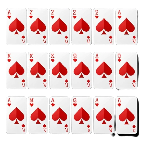 Minimalistic flat vector icon, iOS style, thin black contour on white background. Deck of abstract cards fanned out, each with simple symbols. Clean, no text, no shadows sticker