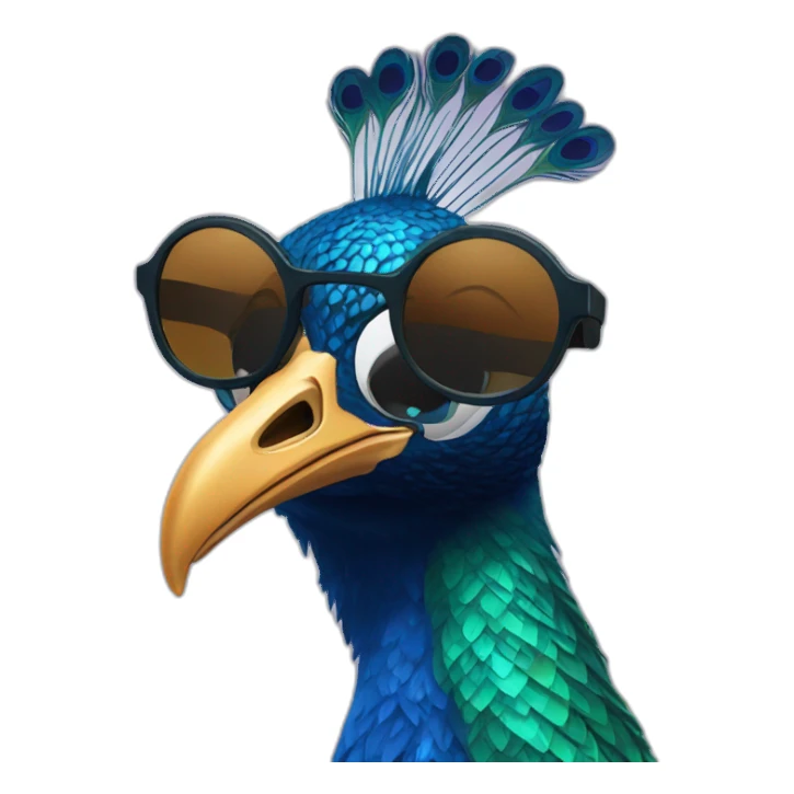 Peacock wearing sunglasses  sticker