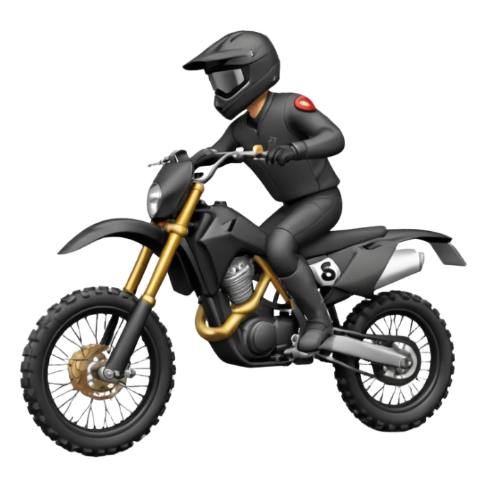 Moto cross noire sticker