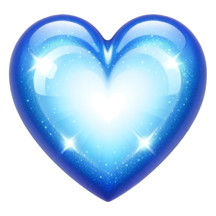Blue sparkly heart sticker