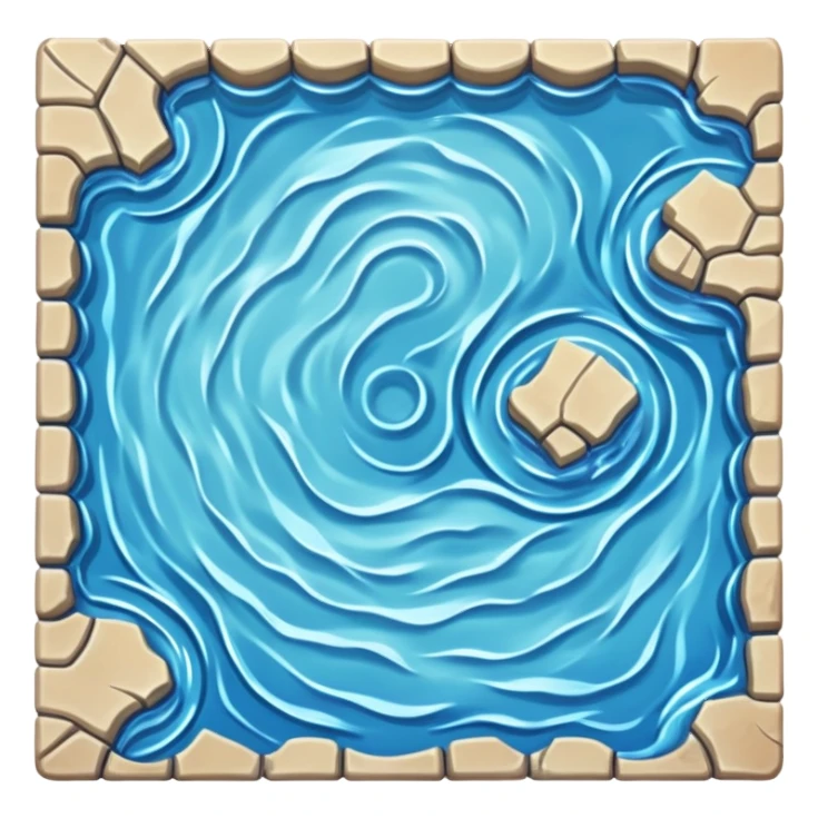 RPG water terrain tile top-down view sticker