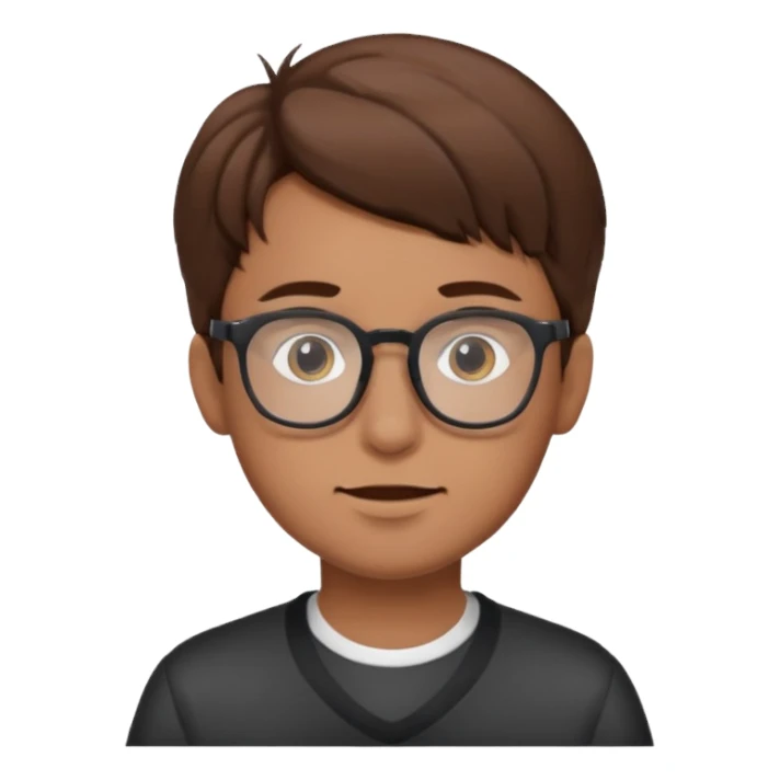 brown haired boy with glasses sticker
