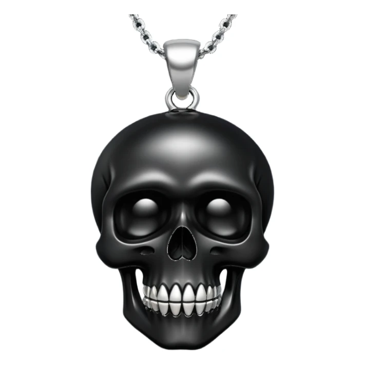 A black skull pendant sticker