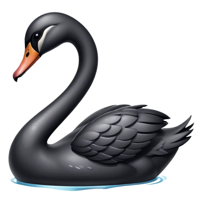 black shiny weeping swan sticker