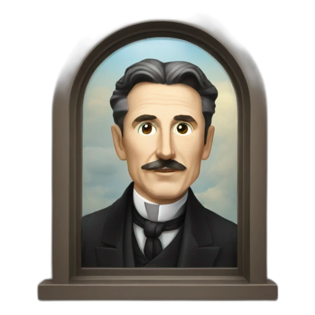 Nicola tesla on the window sticker