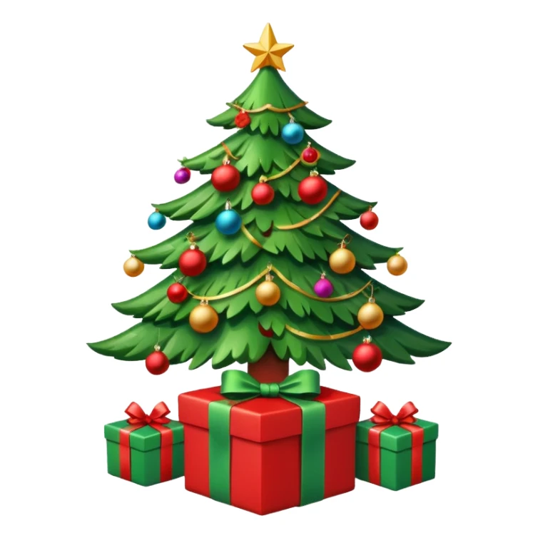 Árvore de natal,bolas de colocar na árvore, presente  sticker