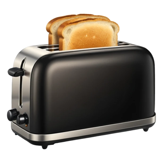 black toaster with bread sticker