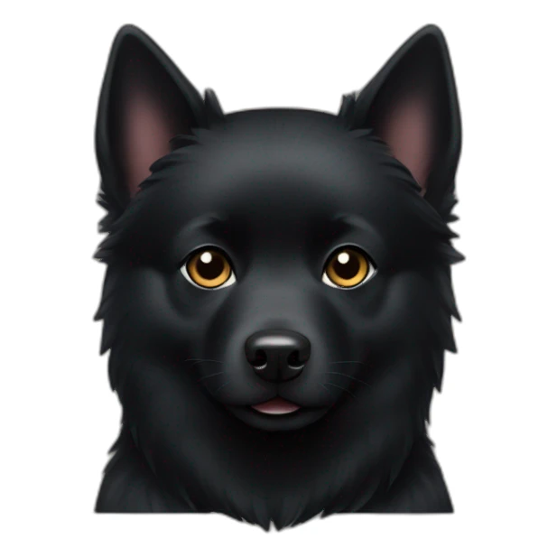 Black schipperke with only black hair, mid length sticker