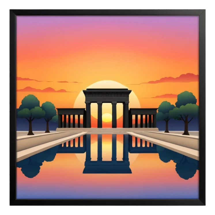 Atardecer en el templo de debod sticker