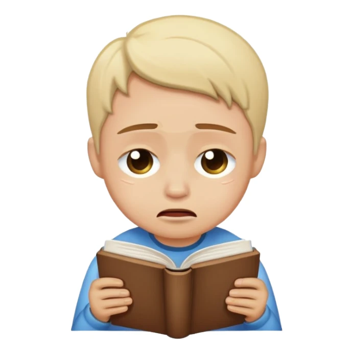 Crying reading a book sticker