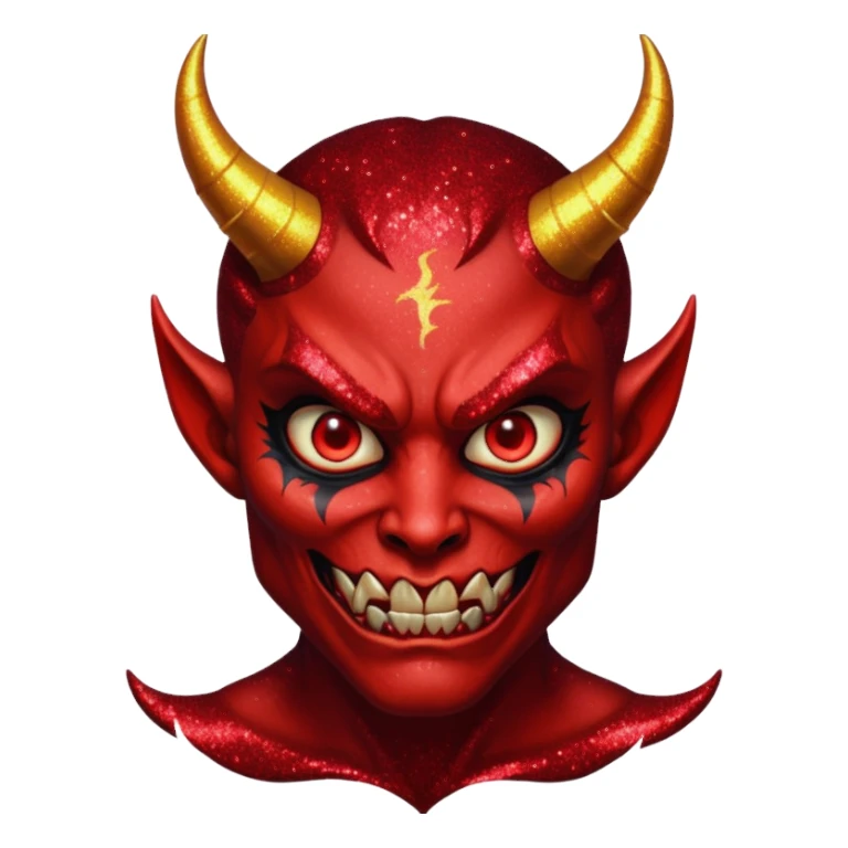red glitter demon sticker