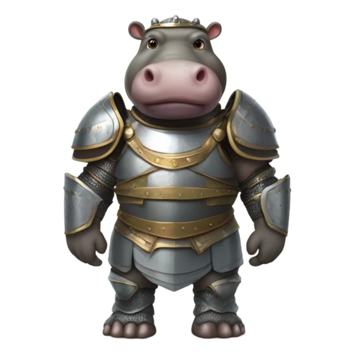 Hippo in battle armor  sticker