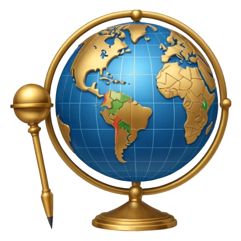 globe and pointer sticker