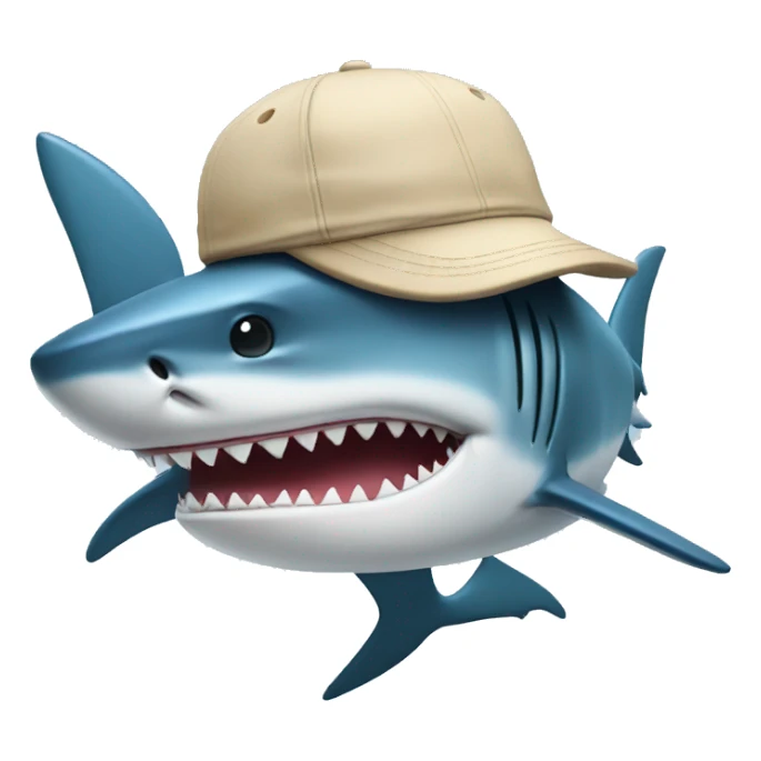 Shark with a cap sticker