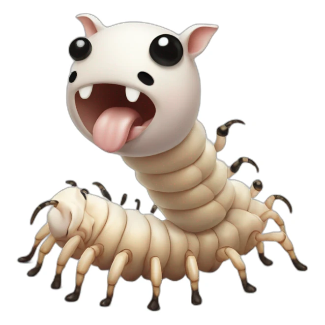 White pig centipede with black spots sticker