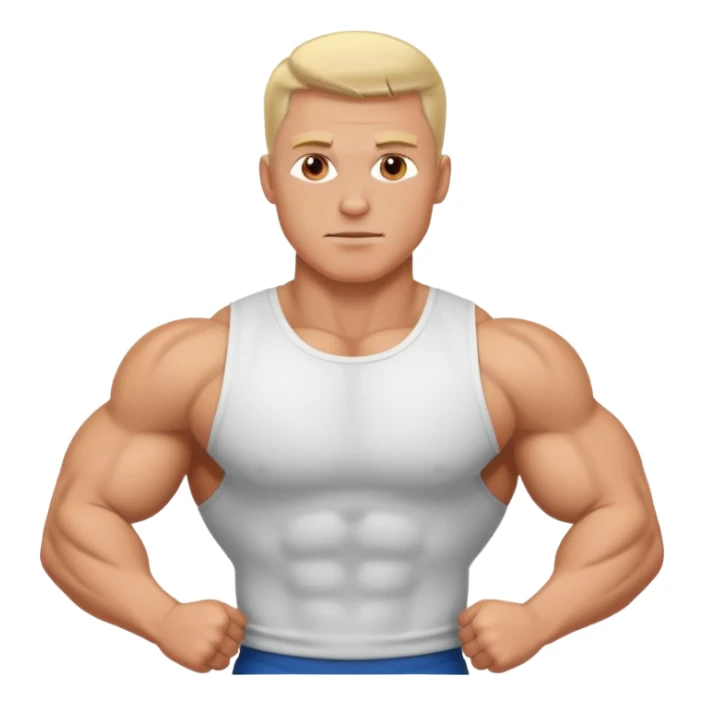 a white muscle man sticker