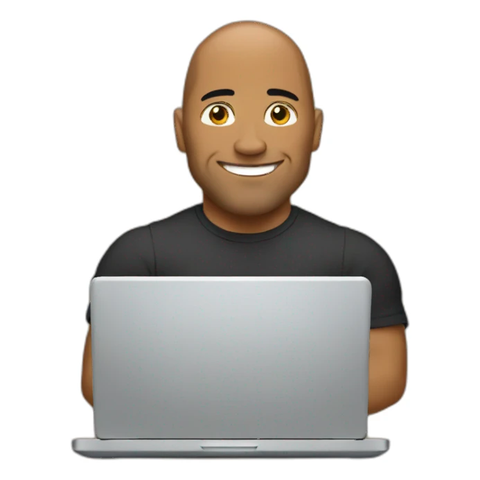 the rock on laptop sticker