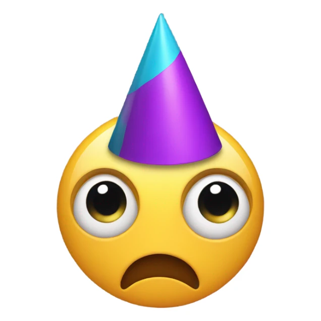 Eye roll face with party hat  sticker