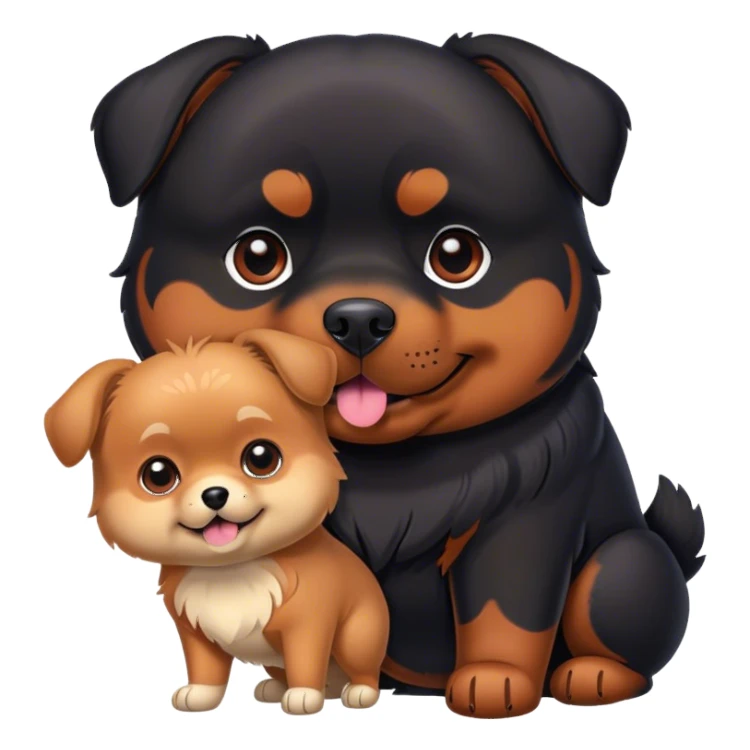 Rottweiler and pomeranian sticker