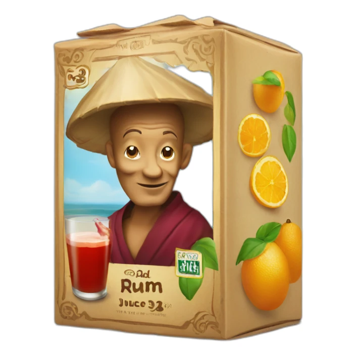 old monk rum juice box sticker