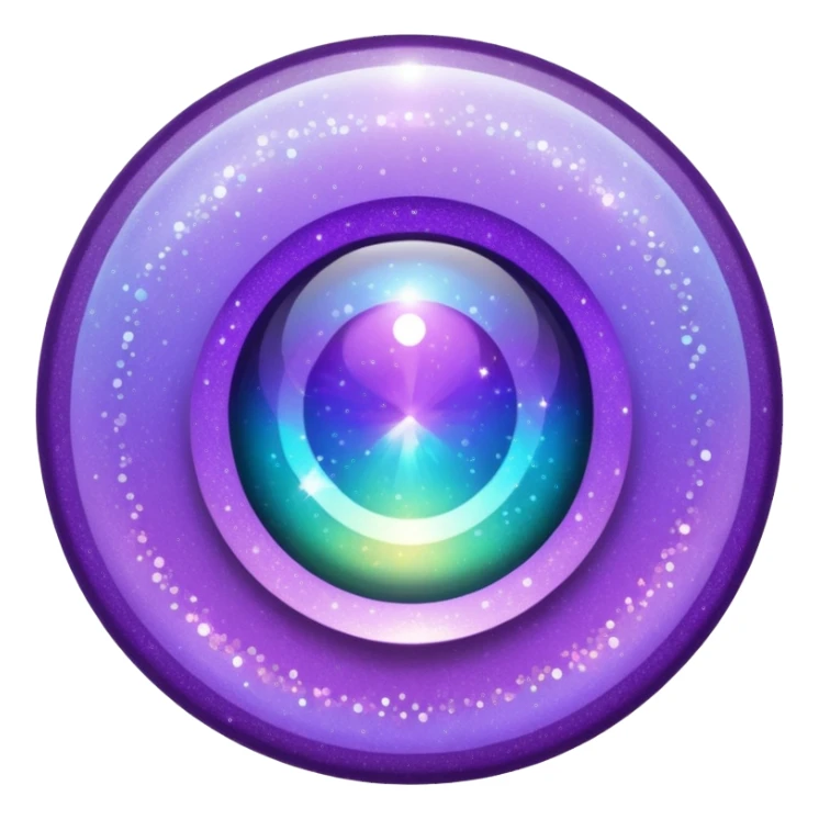Glitter purple and cian inner circle sticker