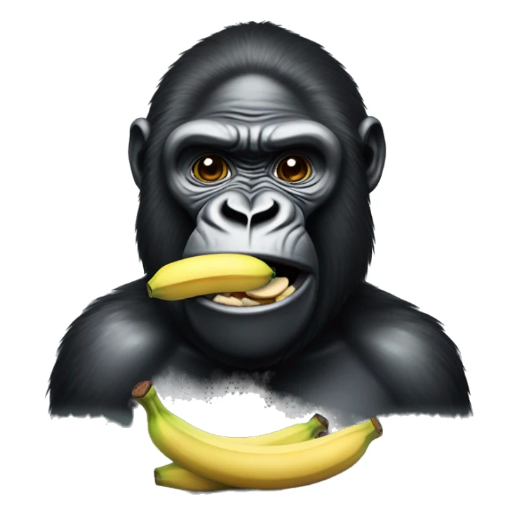 gorilla with 4 bananas in his mouth sticker