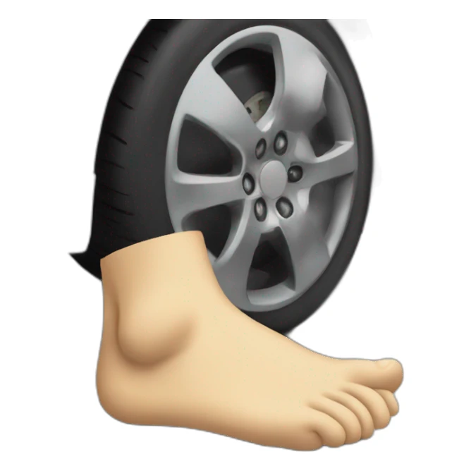 foot on car brake sticker