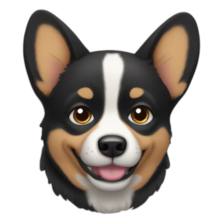 Black corgi grumpy sticker
