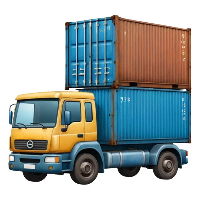 truck holding container sticker