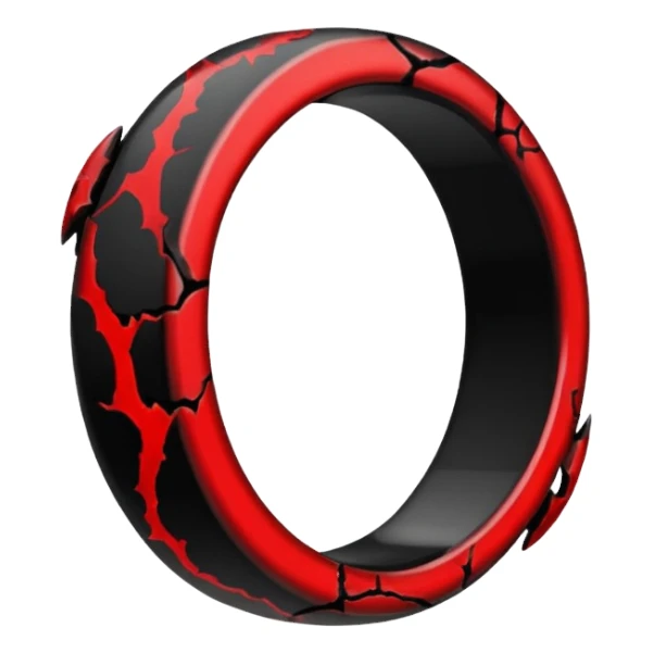 iOS sticker, cursed ring, black shades, red crack, minimal sticker