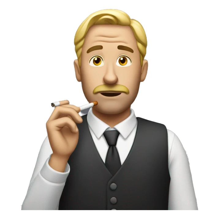 Man with cigarette sticker