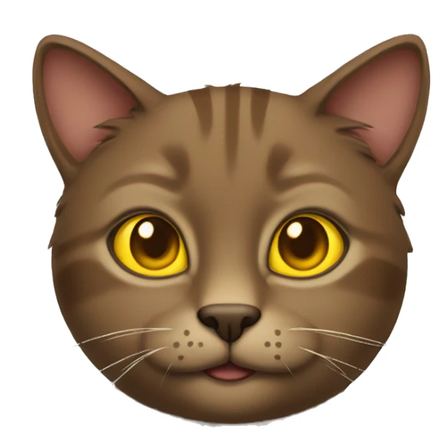 brown cat with yellow eyes  sticker