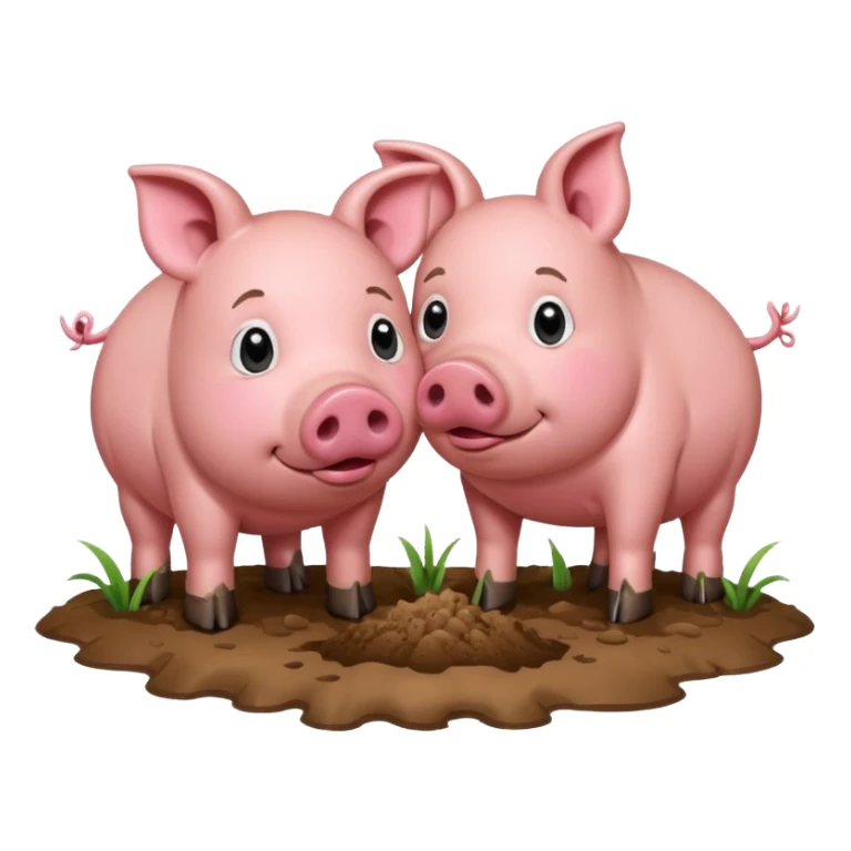Pig kissing pig sticker