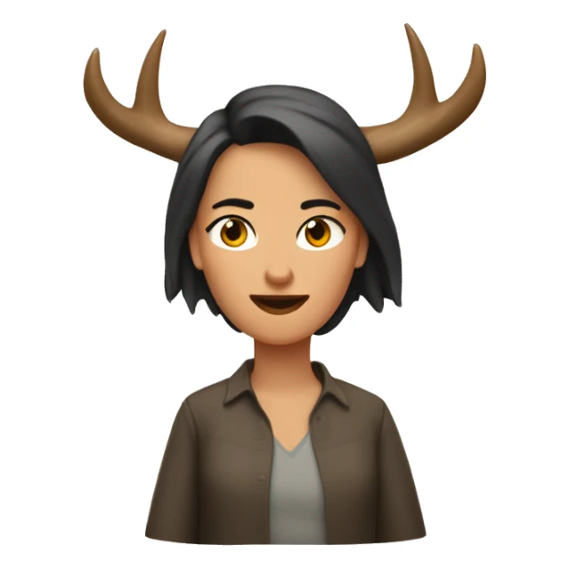 Mujer con cuernos de ciervo  sticker