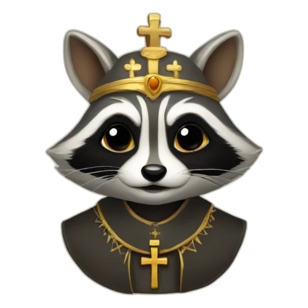 raccoon pope sticker