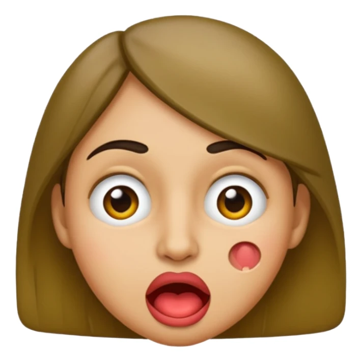 awkward face emoji, biting lip, raised eyebrows sticker