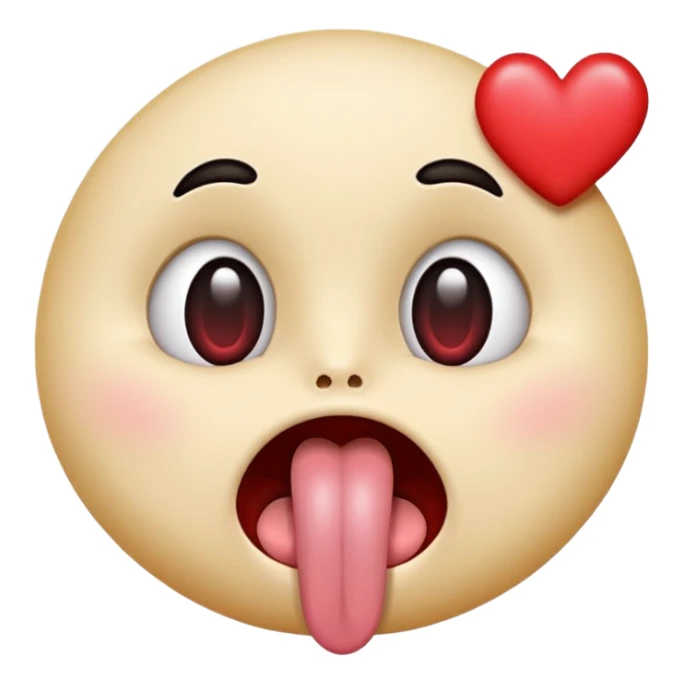 Heart eyes with tounge out sticker