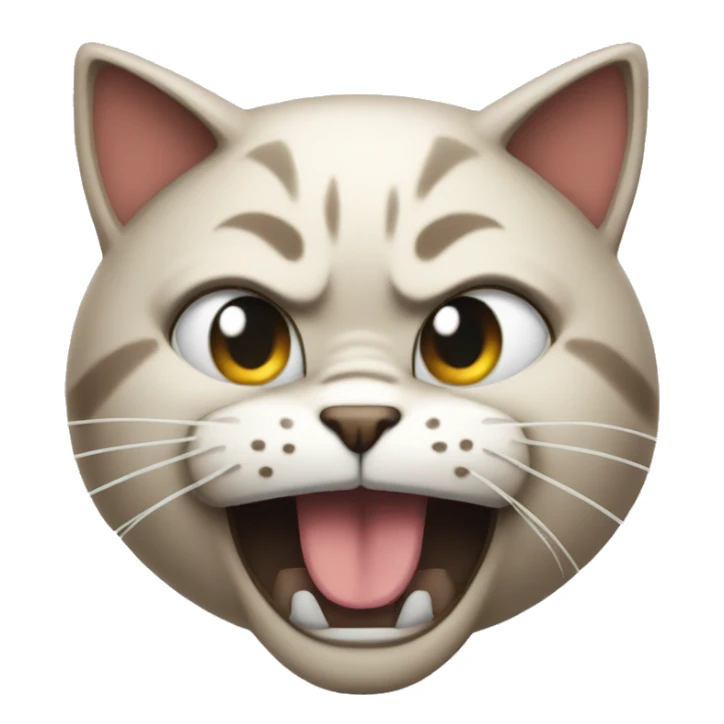 Angry cat with classes and smile sticker