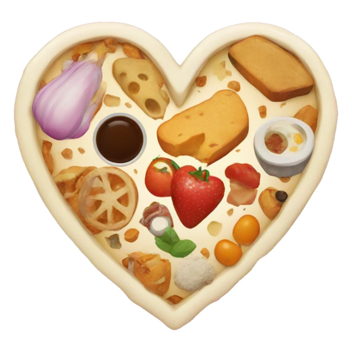Heart with food inside sticker