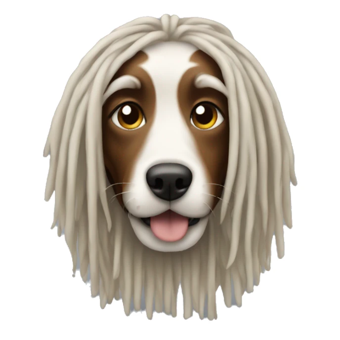A dog with dreadlocks  sticker