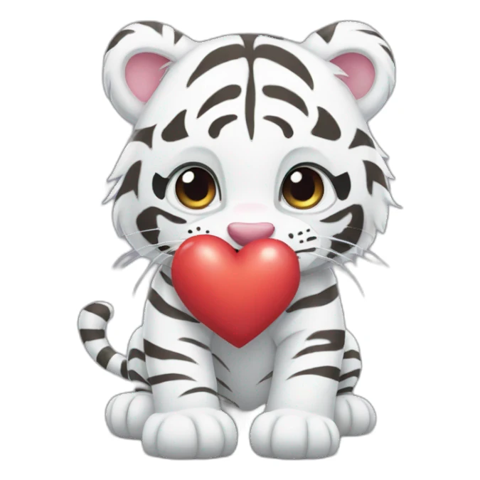White Tiger with Heart sticker