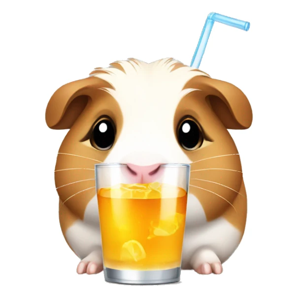 Guinea pig with a drink sticker