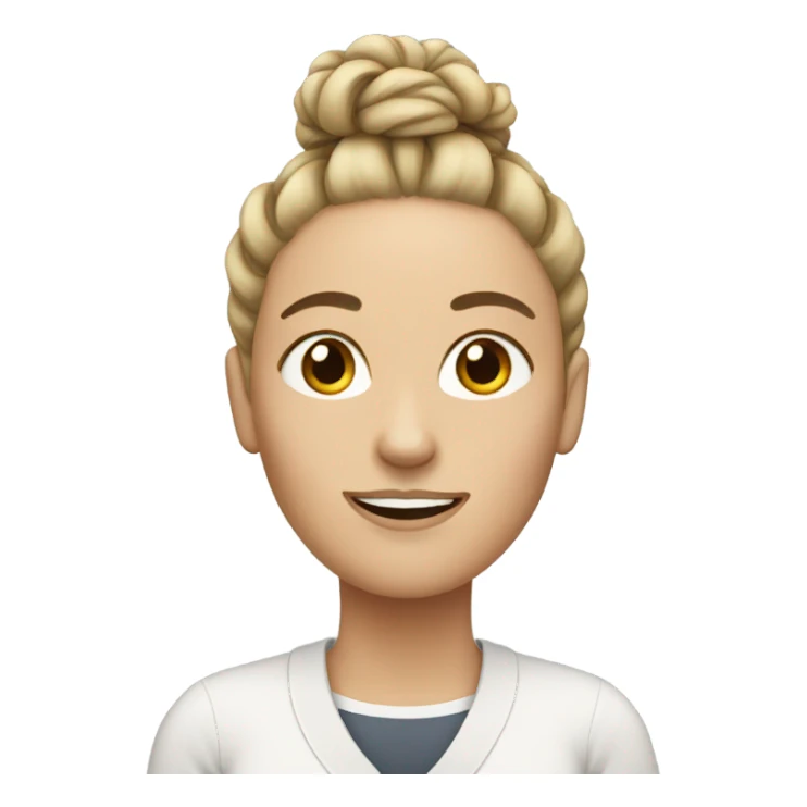 White woman with dreadlock bun sticker