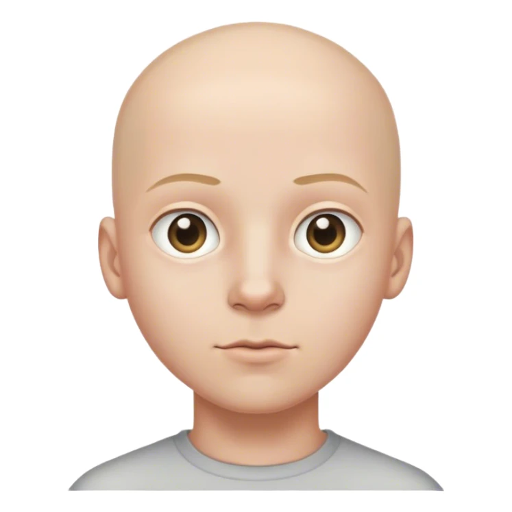 bald boy with grey eyes sticker