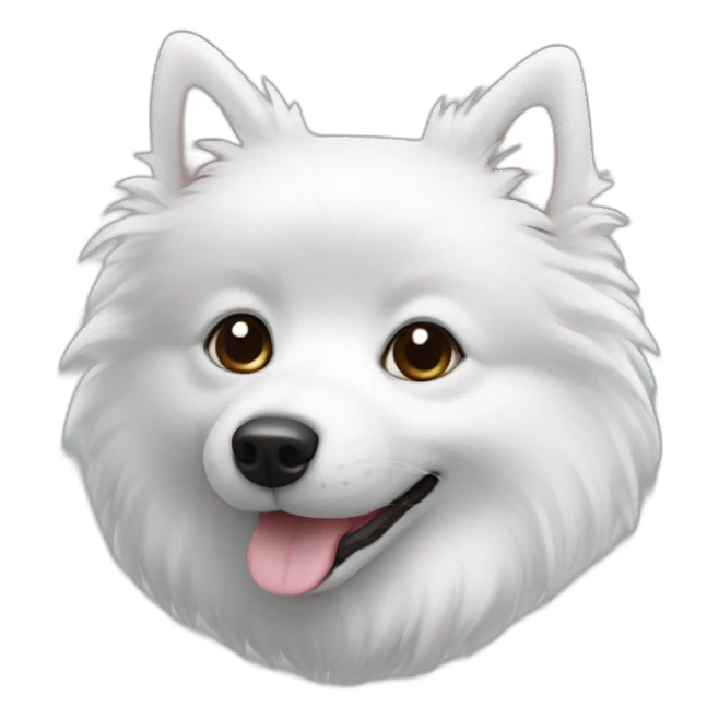 Black Little White spitz head sticker