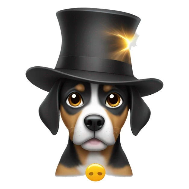 Two dog DJ wearing a magic hat sticker