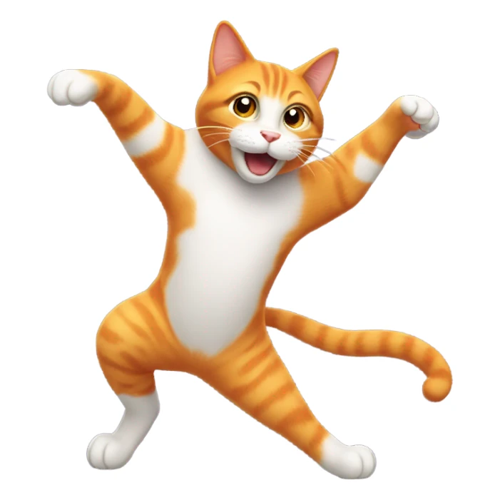 Orange cat dancing sticker