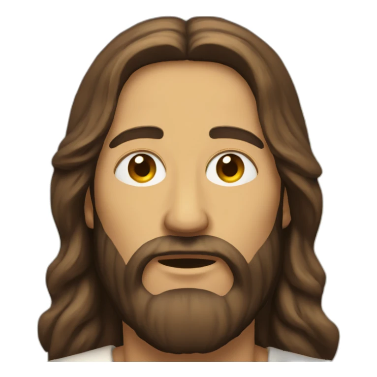Jesus who has his head replace by a raptor head sticker